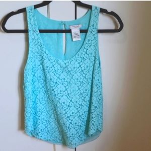 Aritzia - Talula Betty lace tank - XS light teal